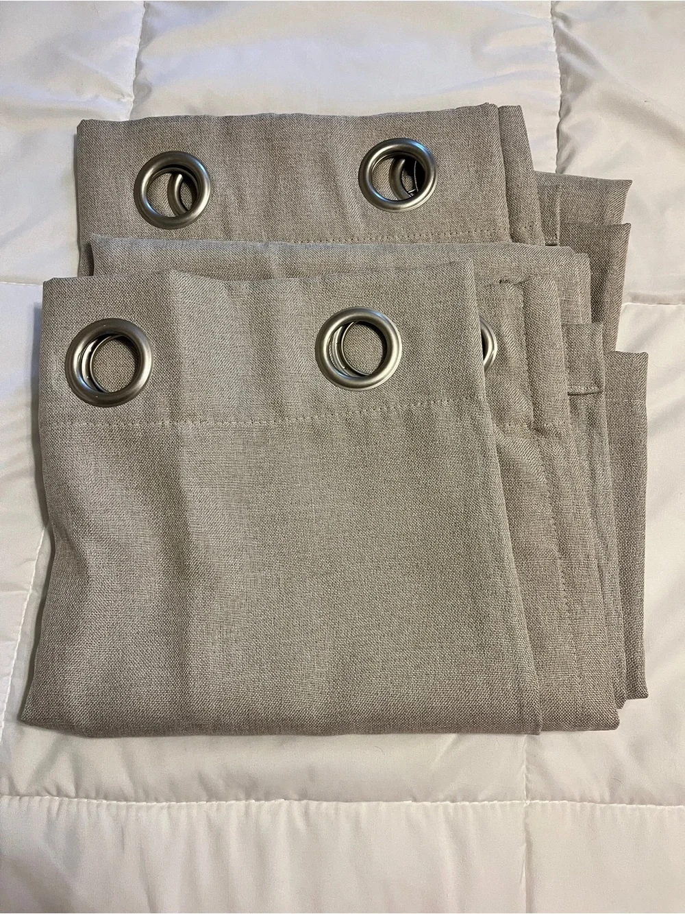 Two Beige grommet curtain panels Sz 52